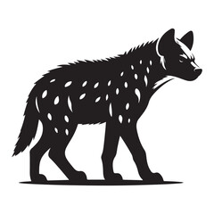 Striking Hyena Silhouette Vector Illustration Predatory Animal Design