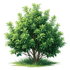 green tree isolated on white background