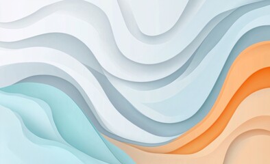 Obraz premium Abstract background with flowing waves in blue and orange tones