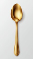Elegant golden spoon placed on a light background showcasing its sleek design and polished finish for dining aesthetics