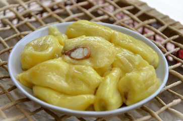 Delicious segments of the Jackfruit fruit (Artocarpus heterophyllus)