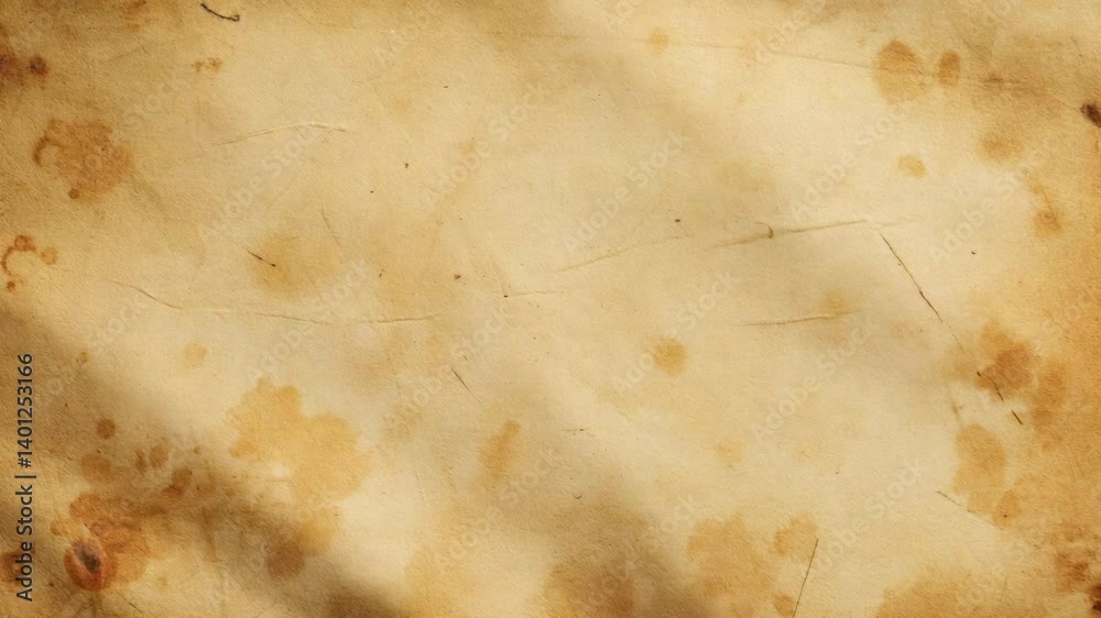 Poster A worn-out piece of paper with visible stains, suitable for use in historical or vintage-themed designs.