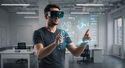 man using advanced a.i. technology