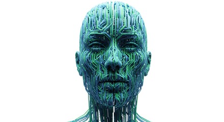 Obraz premium head formed of threads