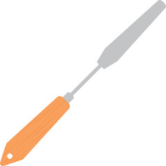 Palette knife with wooden handle. Artist's supplies. Isolated vector illustration in flat style.