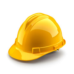 Yellow hardhat safety helmet isolated on white background