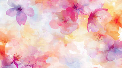 Fototapeta premium vibrant floral pattern featuring soft pink and orange hues, creating dreamy and artistic atmosphere