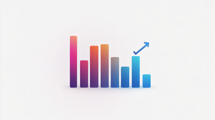 Vector-style bar chart with increasing values in vibrant colors  