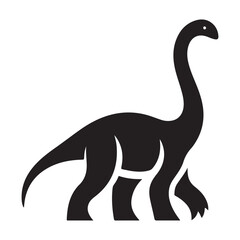 Long Neck Brontosaurus Dinosaur Silhouette Vector Illustration Graphic