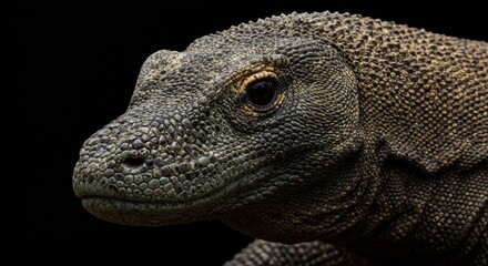Fototapeta premium Komodo Dragon Close-Up: Rough Scales and Textured Skin