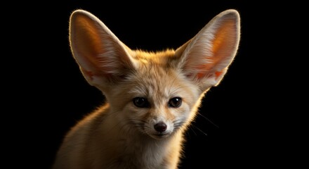 Backlit Fennec Fox Portrait