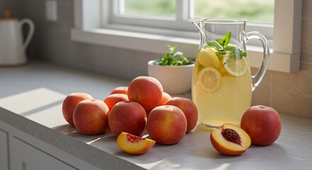 Refreshing Peach Lemonade Recipe & Image