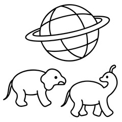 black and white elephant