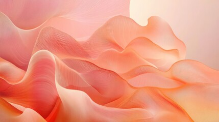 Elegant abstract background featuring soft orange and pink waves in a warm color palette. High-resolution illustration ideal for presentations and design projects.