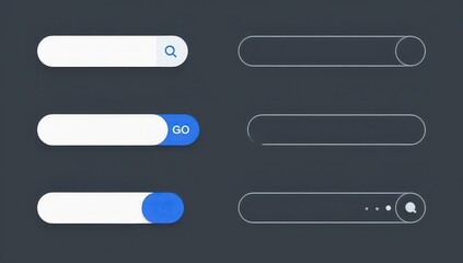 Website UI Search Bar and Button Elements