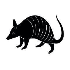armadillo silhouette wild animal shape clean white background