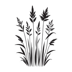 Obraz premium Black Silhouette of Grasses Illustration Adds a Natural Touch