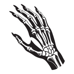 Spooky skeleton hand vector illustration for halloween horror theme