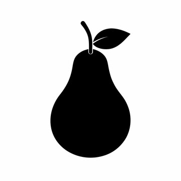 recommend clip art: pear fruit silhouette isolated on white