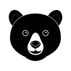 bear silhouette wild animal strong figure outline on white