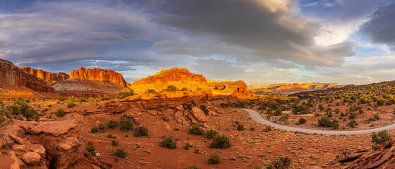 Sunset from Panorama Point in Capito, Reef National Park