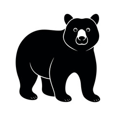 Fototapeta premium bear cute face silhouette adorable animal icon white vector
