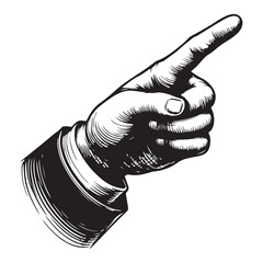 Pointing Hand Vector Art Illustration Guiding and Directing Concept