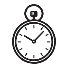 Classic pocket watch silhouette vector for timekeeping and elegance