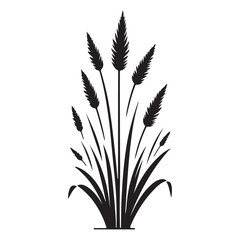 Elegant Reed Grass Vector Silhouette Illustration for Natural Designs