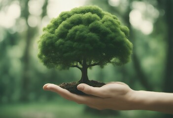 tree green holding growing background big hand energy earth planet development biology forest concept care friendly environmental day eco sustainability children ecology agriculture nature