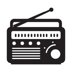 Vintage Radio Silhouette Vector Art Illustration For Music Lovers