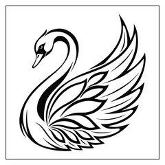 Swan Bird Silhouette Vector 