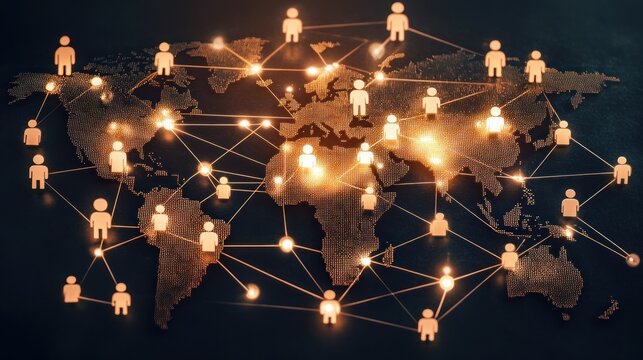 Global Network Connection: Humanity's Interconnected World