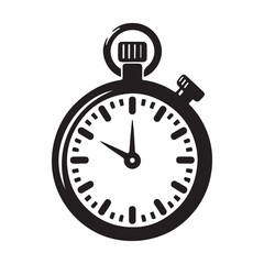 Stopwatch Timer Silhouette Vector Image for Speed and Efficiency
