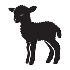 Silhouette illustration of a lamb showcasing innocence gentleness and biblical symbolism