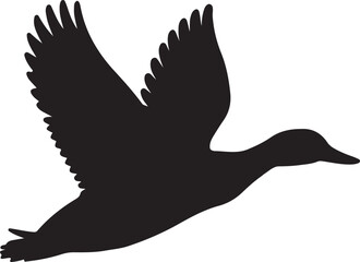 flying duck bird silhouette logo, icon design vector illustration