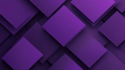 3D rendered geometric background featuring purple squares and shadows, ideal for presentation templates, advertising banners, posters, or cover designs.