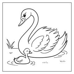 Swan Bird Silhouette Vector 