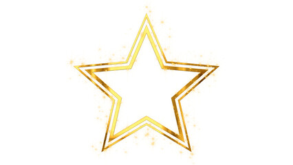 abstract gold star frame with golden glitter shiny stars  isolated on transparent background,png luxury holiday christmas and new year design element
