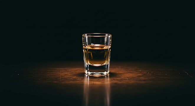 glass of whiskey in the dark
