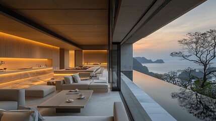 Modern Minimalist Home Ocean View Interior