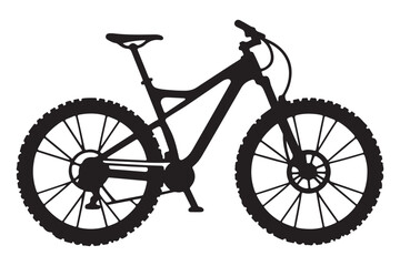 Mountain bike bicycle cycle silhouette outdoor adventure transportation flat icon