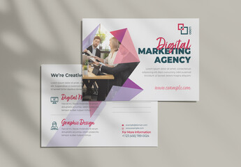 Abstract & Clean Post-Cards Template Vector Accents