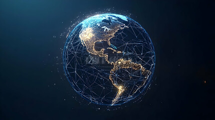 Obraz premium Digital Representation Of Earth At Night