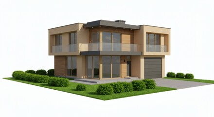 3D model of house isolated on white background - house inspiration