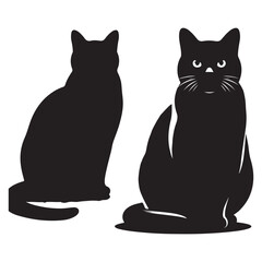 Elegant Cat Silhouette Vector Illustration for Pet Lovers Design