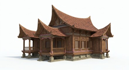 Fototapeta premium 3D model of house isolated on white background - house inspiration