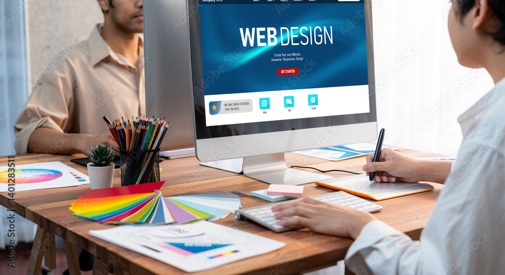 Poster website design software provide brisk template for online retail business and e-commerce