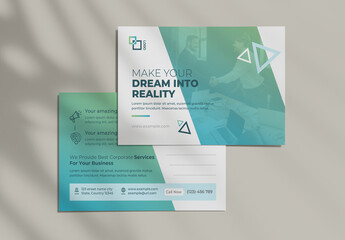 Clean Post Card Template Premium Vector Accents