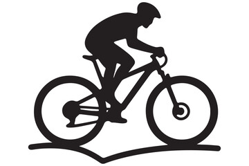 Mountain Biker Silhouette A Cyclist Illustration for Adventure Designs